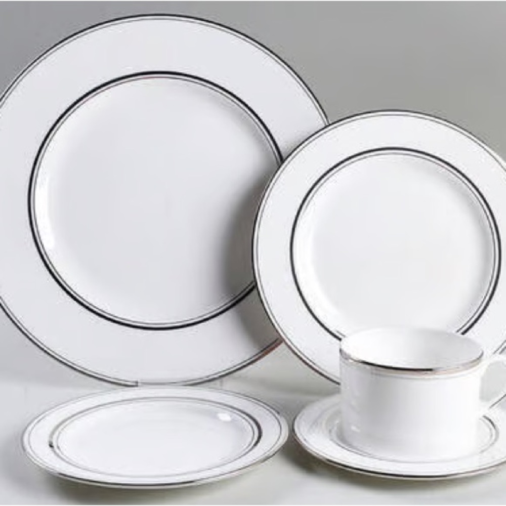 kate spade new york x Lenox Library Lane Platinum 5-Piece Place Setting, NIB
